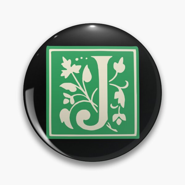 Aperçu de l'œuvre Initiales du monogramme vintage lettre J vertes créée et vendue par Jeallan Designs.