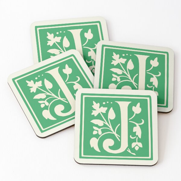Item preview, Vintage Letter J Monogram Initials Green designed and sold by Jeallan Designs.