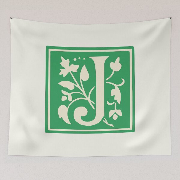 Item preview, Vintage Letter J Monogram Initials Green designed and sold by Jeallan Designs.