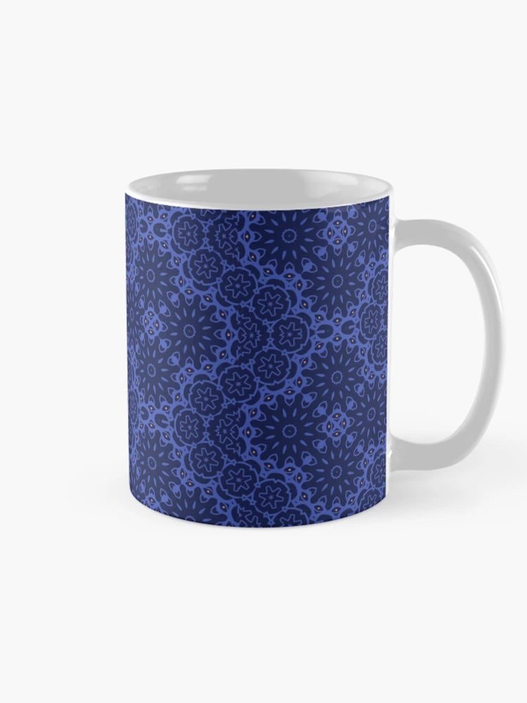 Thumbnail 3 of 6, Coffee Mug, Blue Abstract elements pattern designed and sold by patternarya.
