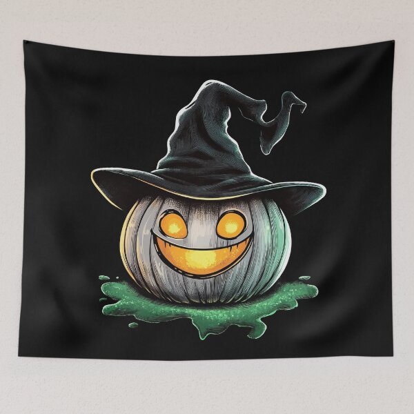 Artikelvorschau, Witchy Smiling Pumpkin with Glowing Eyes entworfen und verkauft von Daagath.