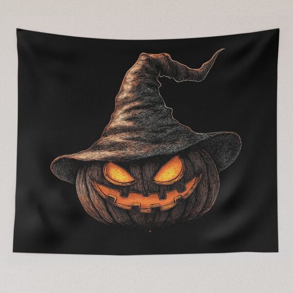 Item preview, Sinister Jack-o'-Lantern in Worn Witch Hat designed and sold by Daagath.