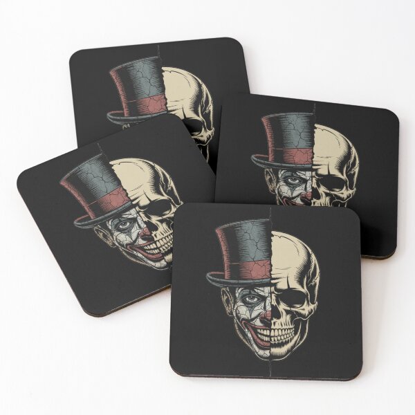 Item preview, Halloween Scary Evil Clown Skull Mask – Skeleton Split Design designed and sold by Marpin91.