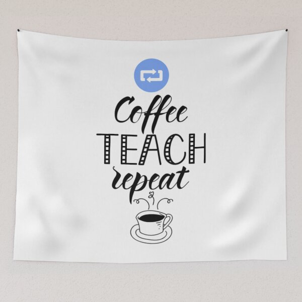 Item preview, coffe teach repeat funny 	  	 designed and sold by xczlrgbxgkq97.