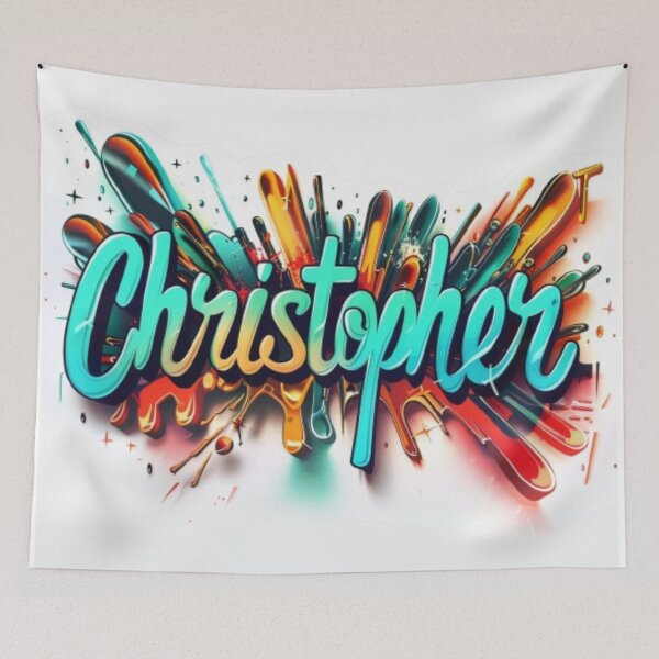 Item preview, Christopher 3D Graffiti Style Name Art designed and sold by AlexLineArt.