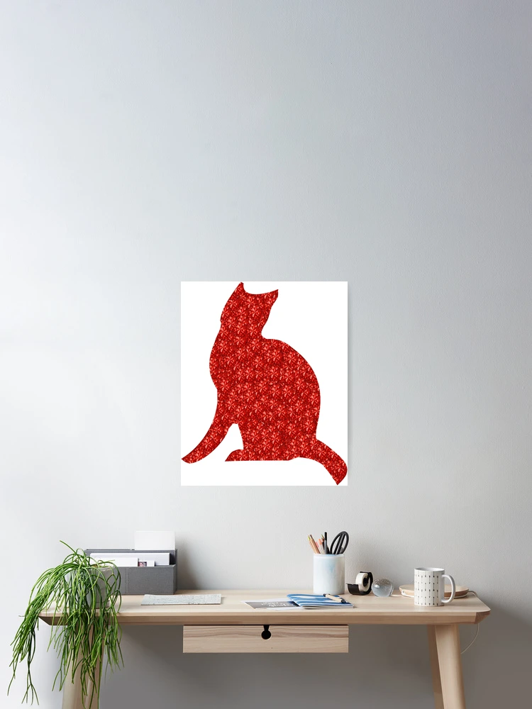 Thumbnail 2 of 3, Poster, Red Rhinestone Cat designed and sold by TheIconSmith.