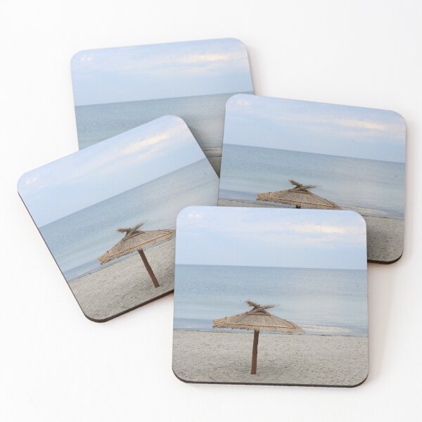 Item preview, Straw Beach Umbrella on Sandy Shore by the Sea designed and sold by printempstg.