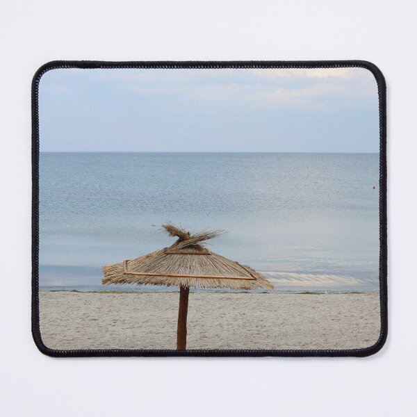 Item preview, Straw Beach Umbrella on Sandy Shore by the Sea designed and sold by printempstg.