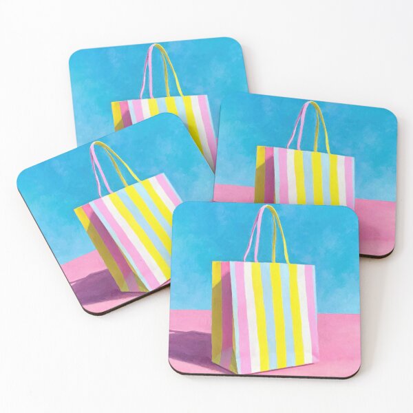 Item preview, Striped shopping bag oil painting designed and sold by ArtHouseNiklas.