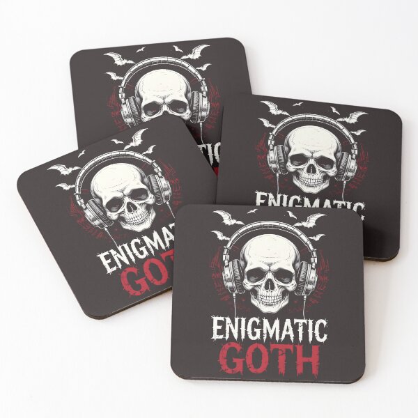 Item preview, Enigmatic Goth Skull with Headphones | Gothic Music, Darkwave & Metal Art designed and sold by EnigmaticGoth.