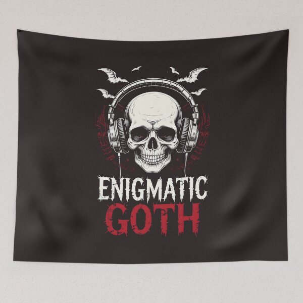 Item preview, Enigmatic Goth Skull with Headphones | Gothic Music, Darkwave & Metal Art designed and sold by EnigmaticGoth.
