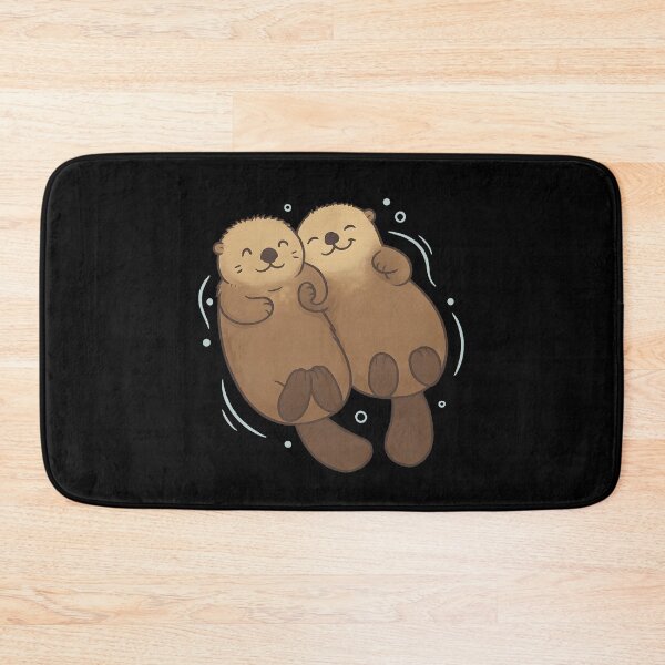 Item preview, Adorable Cute Otter Couple Holding Hands Cartoon Illustration Gift for Animal Lovers designed and sold by DrawHandArt.
