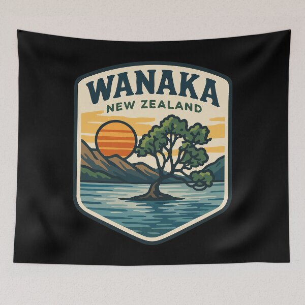 Item preview, Wanaka New Zealand Retro Vintage Travel designed and sold by TomFrontierArt.
