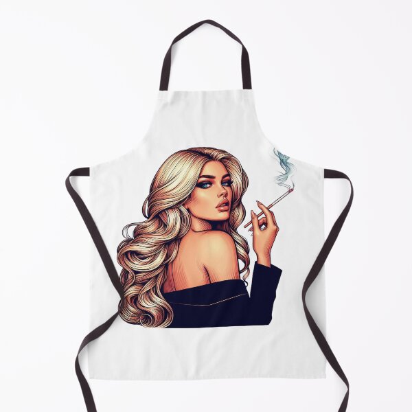 Item preview, Chic Blonde Woman Smoking Illustration with Retro Vibe. designed and sold by Spark2Seduction.