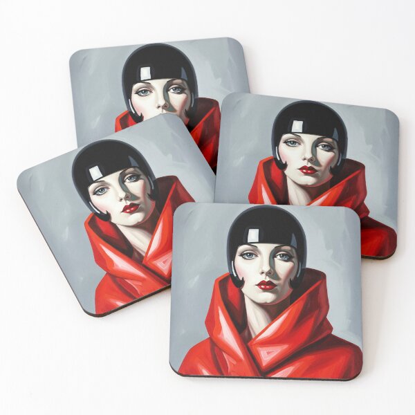 Item preview, Portrait in Cadmium Red - Original Art Deco Artwork designed and sold by elektronen.