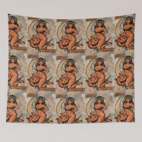 Item preview, Retro Pin-up Slutty Pumpkin designed and sold by Shikrolao.