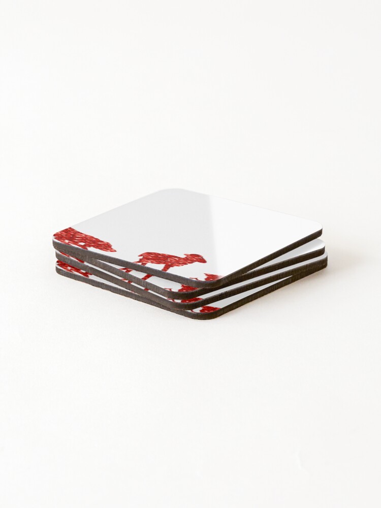 Thumbnail 4 of 5, Coasters (Set of 4), Red Rhinestone  Animals designed and sold by TheIconSmith.