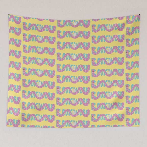 Item preview, bookworm book worm yellow backdrop designed and sold by Mariecobiz.