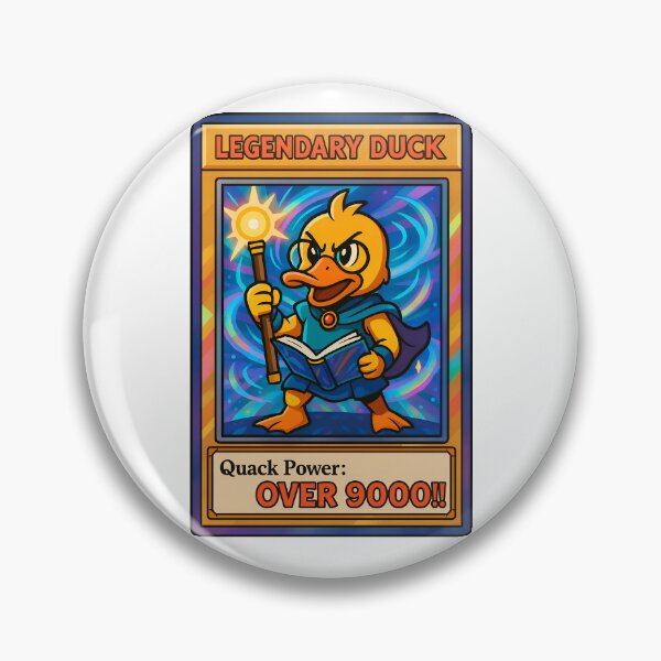 Item preview, Legendary Duck Quack Power Over 9000 Funny Trading Card Design designed and sold by TeeTimeTreasure.