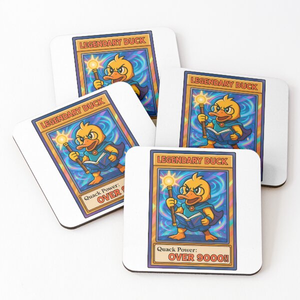 Item preview, Legendary Duck Quack Power Over 9000 Funny Trading Card Design designed and sold by TeeTimeTreasure.