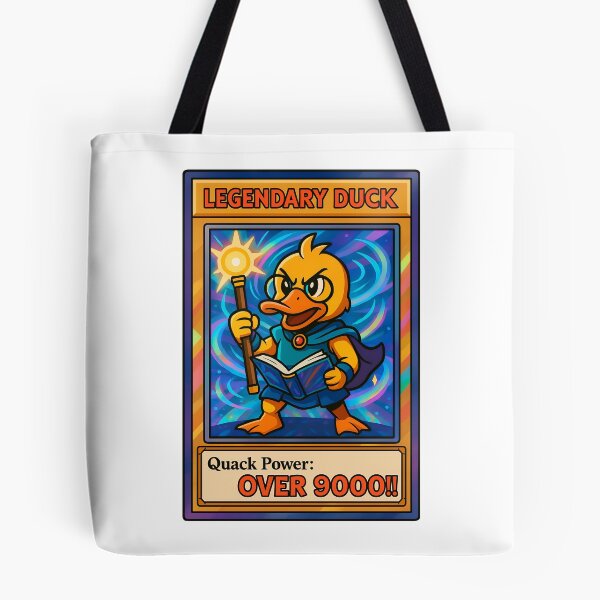 Item preview, Legendary Duck Quack Power Over 9000 Funny Trading Card Design designed and sold by TeeTimeTreasure.