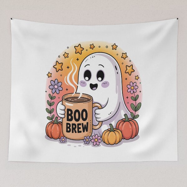 Item preview, Boo Brew Coffee Ghost T-Shirt | Kawaii  Ghost Coffee  Graphic Cozy Halloween  designed and sold by al21ex.