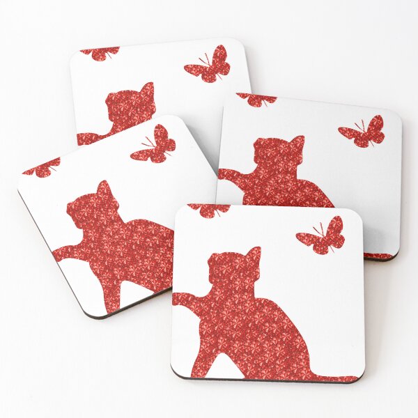 Item preview, Red Rhinestone  Kitten Playing With Butterflies designed and sold by TheIconSmith.