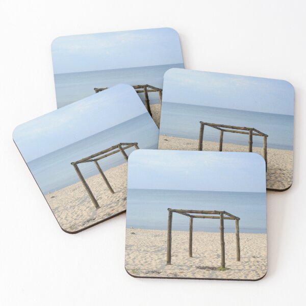 Item preview, Wooden Frame on Sandy Beach by the Sea designed and sold by printempstg.
