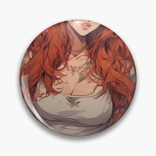 Item preview, Una mujer pelirroja con cabello rojo vibrante, vestida con una camiseta blanca y mostrando sus tatuajes. designed and sold by Innercosmic.