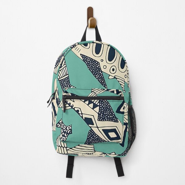 Item preview, Geometric Shark Pattern – Playful Abstract Design on Teal designed and sold by darkskinbender.