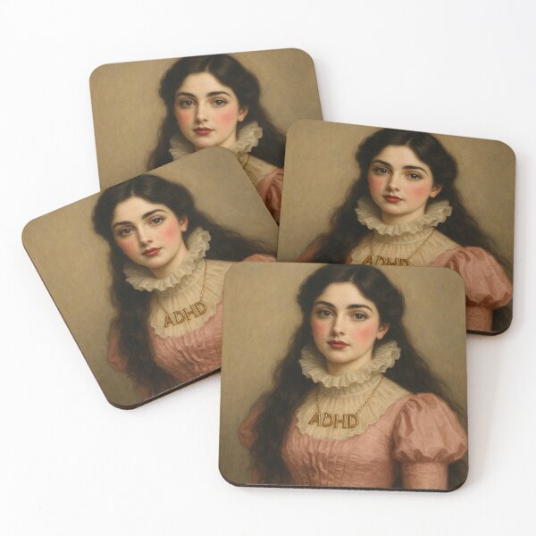 Item preview, Victorian Portrait with ADHD Necklace – Gothic Vintage Artwork designed and sold by Thetruthbehindthedecor .
