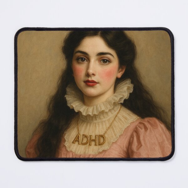 Item preview, Victorian Portrait with ADHD Necklace – Gothic Vintage Artwork designed and sold by Thetruthbehindthedecor .