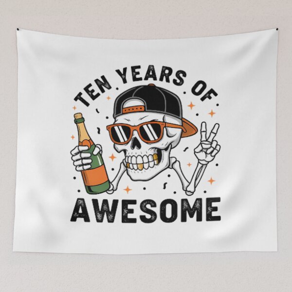 Item preview, Ten Years of Awesome Skeleton designed and sold by Linework Studio.