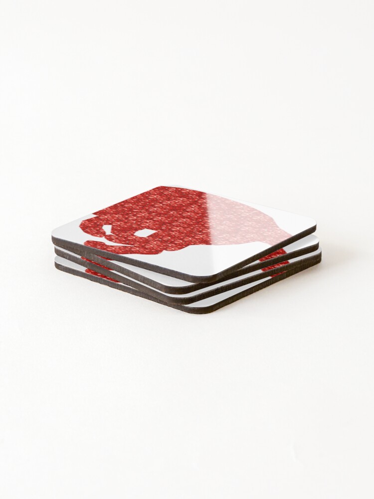 Thumbnail 4 of 5, Coasters (Set of 4), Red Rhinestone  Running Cat designed and sold by TheIconSmith.