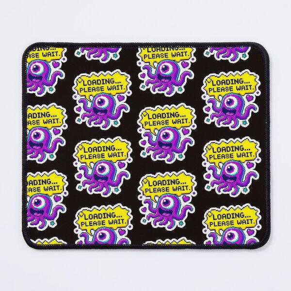 Item preview, Pixel Art Octopus Monster Sticker - 'LOADING... PLEASE WAIT.' - 8-bit Retro Gamer designed and sold by Omarupattern51.