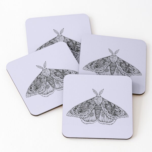 Item preview, Black and White Transparent Moon Moth designed and sold by Christina Plumb.