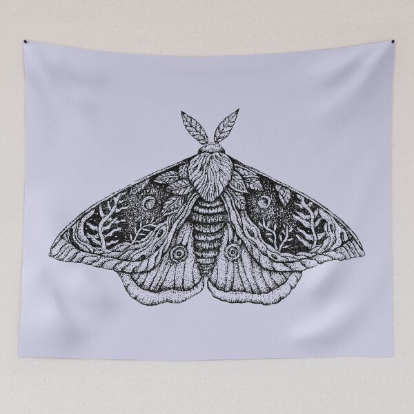 Item preview, Black and White Transparent Moon Moth designed and sold by Christina Plumb.