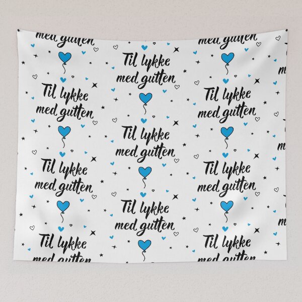 Item preview, Til lykke med gutten. Norwegian text: Congratulations with the boy. designed and sold by pidzam4e.