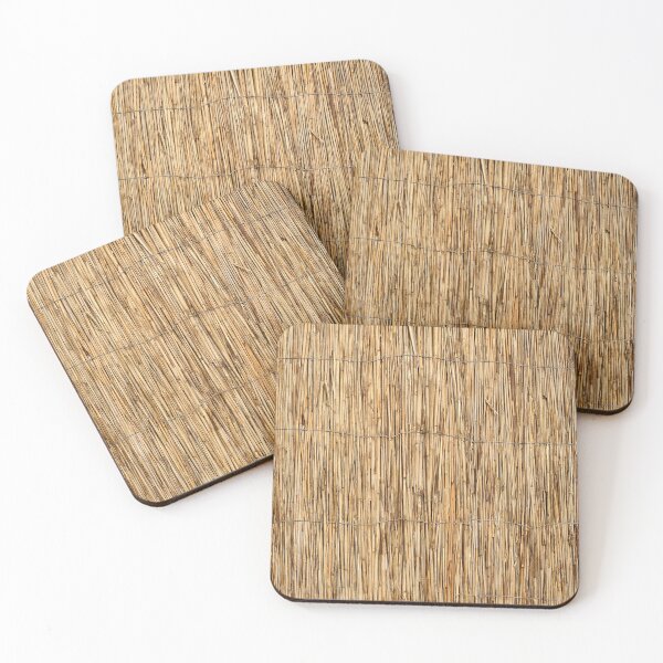 Item preview, Straw Reed Fence Texture with Natural Golden Tones designed and sold by printempstg.