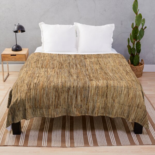 Item preview, Straw Reed Fence Texture with Natural Golden Tones designed and sold by printempstg.