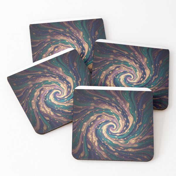 Item preview, Hypnotic Gold & Teal Marbled Swirl Abstract Art designed and sold by TajSprinklz.