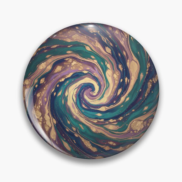 Item preview, Hypnotic Gold & Teal Marbled Swirl Abstract Art designed and sold by TajSprinklz.
