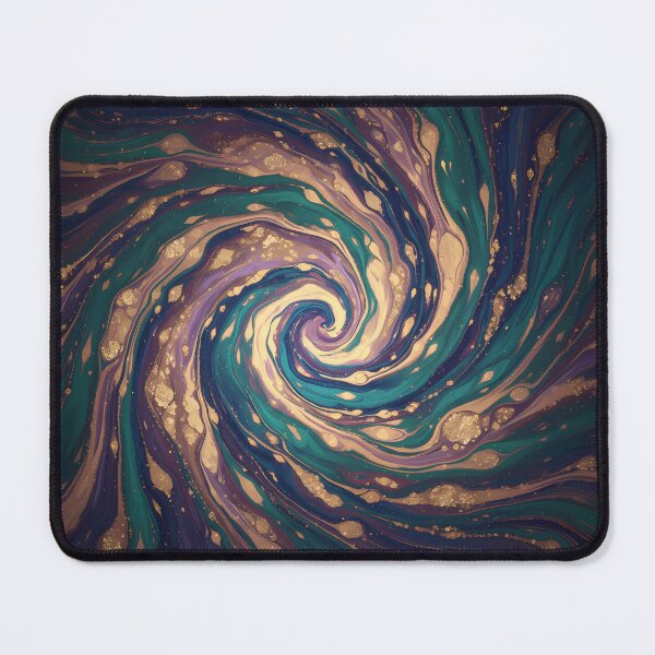 Item preview, Hypnotic Gold & Teal Marbled Swirl Abstract Art designed and sold by TajSprinklz.