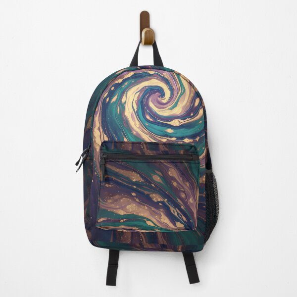 Item preview, Hypnotic Gold & Teal Marbled Swirl Abstract Art designed and sold by TajSprinklz.