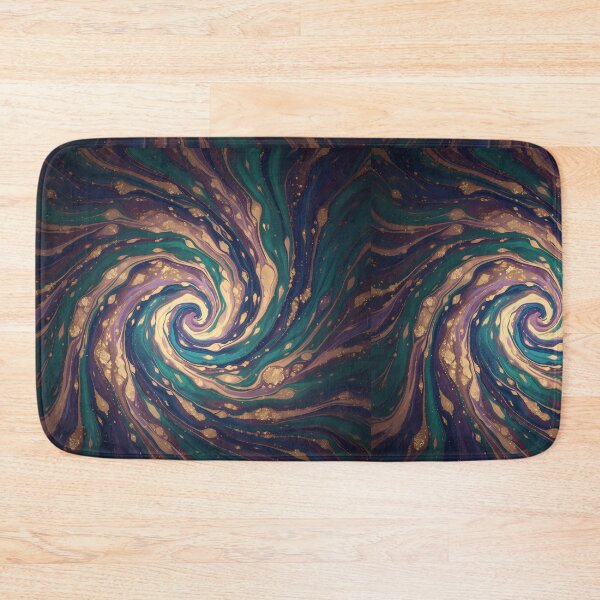 Item preview, Hypnotic Gold & Teal Marbled Swirl Abstract Art designed and sold by TajSprinklz.