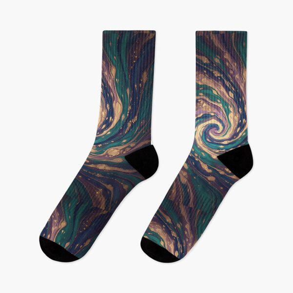 Item preview, Hypnotic Gold & Teal Marbled Swirl Abstract Art designed and sold by TajSprinklz.