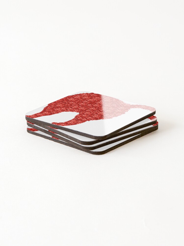 Thumbnail 4 of 5, Coasters (Set of 4), Red Rhinestone Cat designed and sold by TheIconSmith.