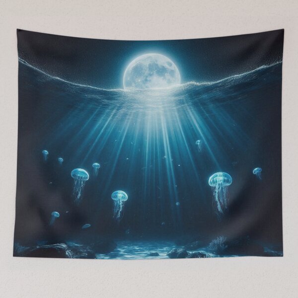 Item preview, “Lunar Depths – Moonlight Beneath the Waves” designed and sold by AspisArtworks.