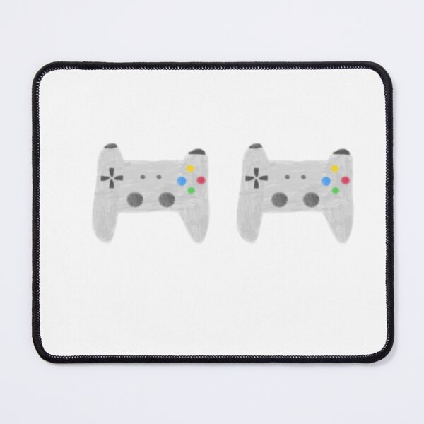 Item preview, Two Gray Gaming Controllers With Colorful Buttons For A Fun Multiplayer Video Game Session hand painted designed and sold by Beautiful art store.