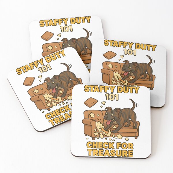 Item preview, Staffy Duty 101 Check for Treasure Funny Dog Design designed and sold by BestFriendTees.